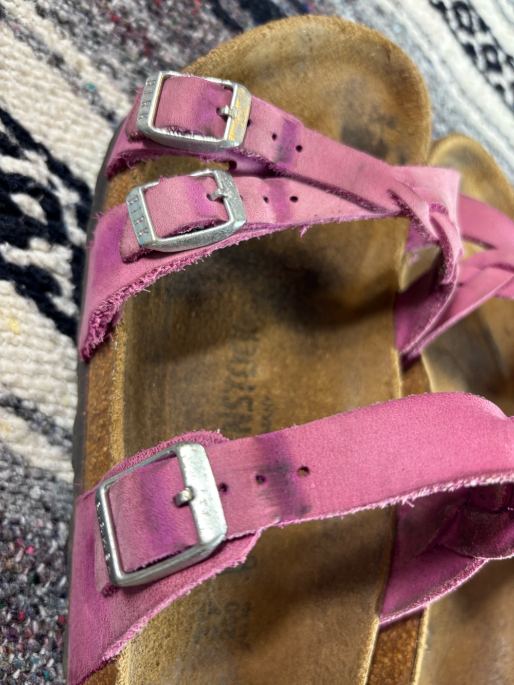 Birkenstock Franca Braided Straps Sandals Festival Fuchsia Size 39 Oiled Leather - Picture 9 of 15